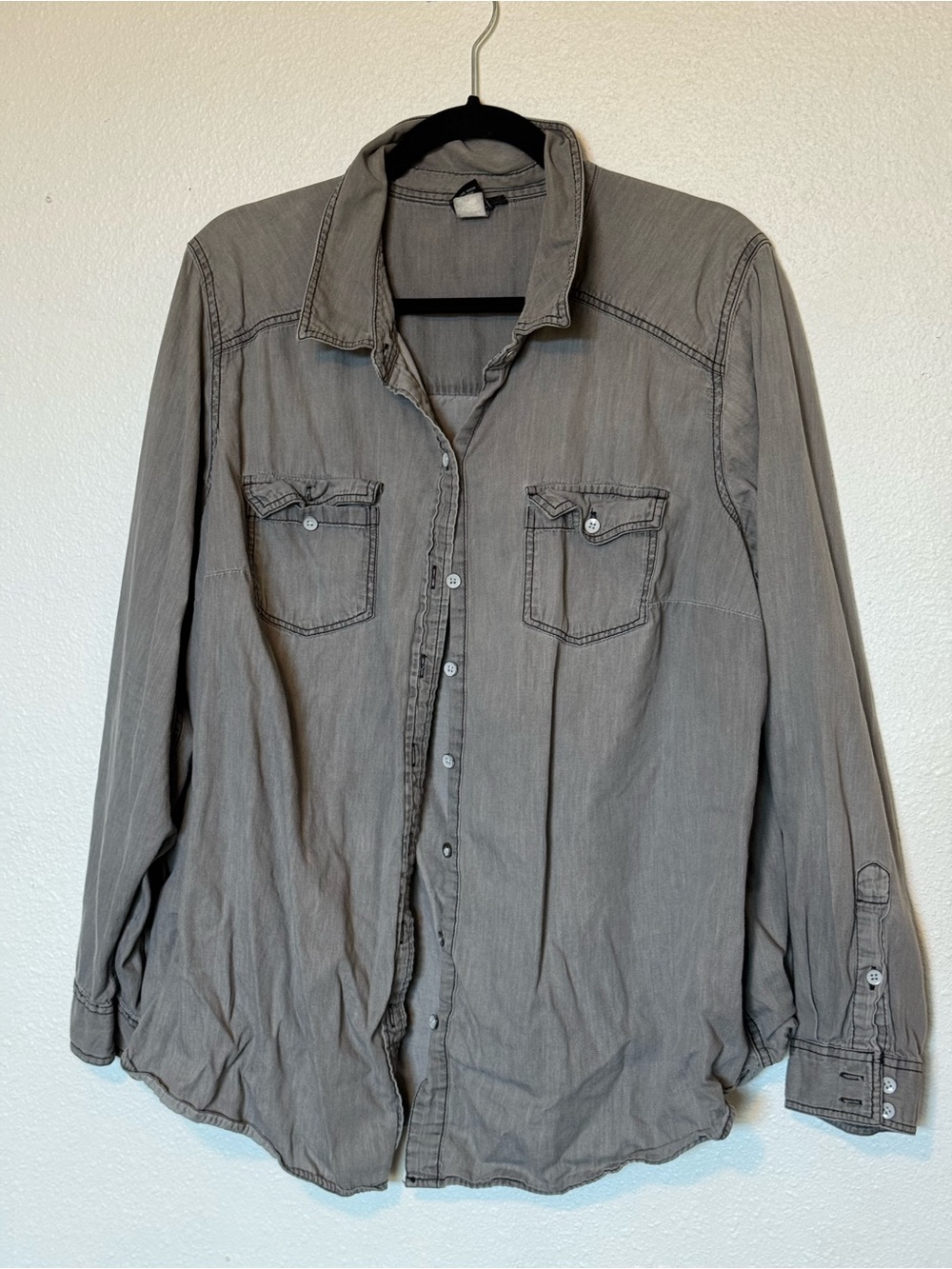 torrid Gray Lightweight Button-Up Shirt Jacket